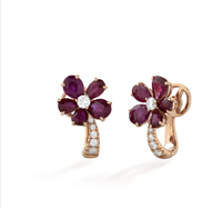 Pendientes Buonocore Mujer FLOWER DROP 2.0 in Oro Diamante 0.26 Ct 1175O02RP - 1175O02RP